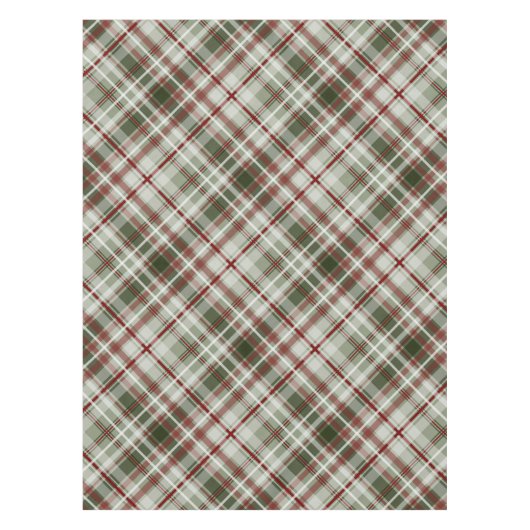 Cranberry en donkere houten kerstplaid tafelkleed (Voorkant)