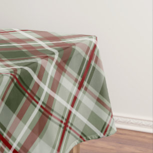 Cranberry en donkere houten kerstplaid tafelkleed