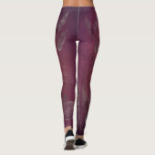 Cranberry en Faux Silver Leaves Leggings (Achterkant)