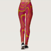 Cranberry en Gold Swirl Yoga Broek, Leggings (Achterkant)