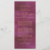 Cranberry en gouden Waterverf bruiloft Programmakaart (Achterkant)