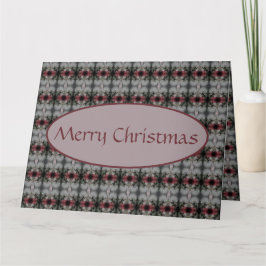 Cranberry en grijs patroon bedankkaart