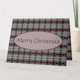 Cranberry en grijs patroon bedankkaart