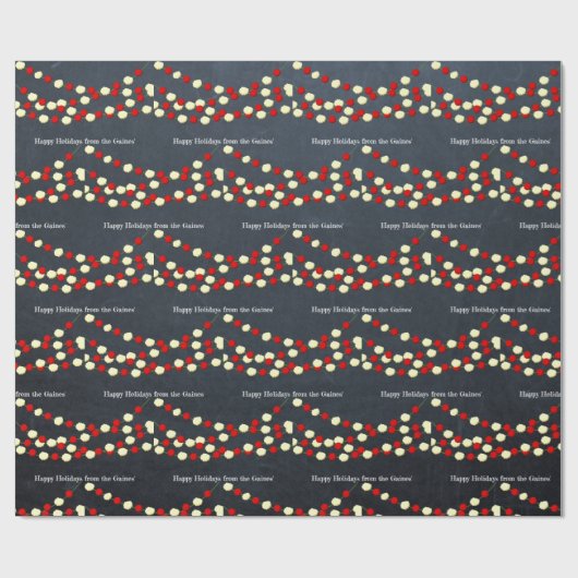 Cranberry en Popcorn Chalkboard Holiday Cadeaupapier (Vlak)