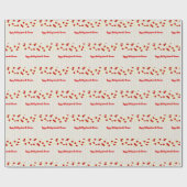 Cranberry en Popcorn Farmhouse Holiday Cadeaupapier (Vlak)