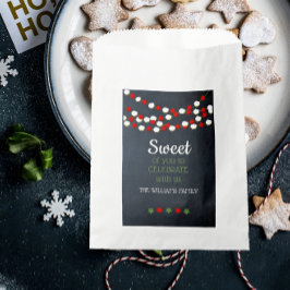 Cranberry en Popcorn Rustic Chalkboard Kerstmis Bedankzakje