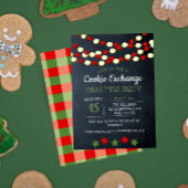 Cranberry en Popcorn Rustic Chalkboard Kerstmis Kaart