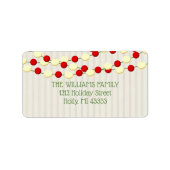 Cranberry en Popcorn rustieke beadboard kerst Etiket (Voorkant)