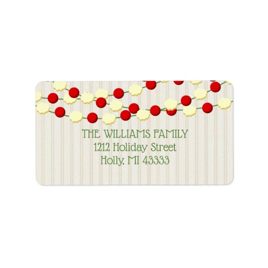 Cranberry en Popcorn rustieke beadboard kerst Etiket (Voorkant)