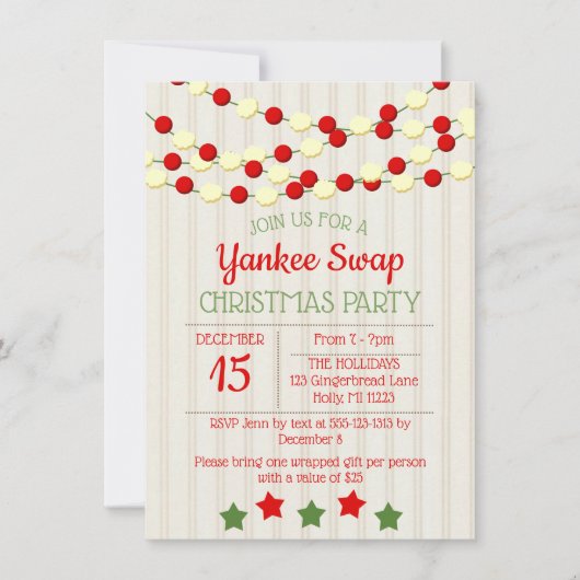 Cranberry en Popcorn rustieke beadboard kerst Kaart (Voorkant)