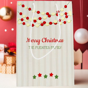 Cranberry en Popcorn rustieke beadboard kerst Medium Cadeauzakje