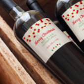 Cranberry en Popcorn rustieke beadboard kerst Wijn Etiket