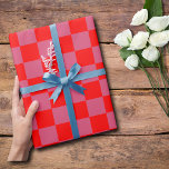Cranberry en rood geruit Vintage Cadeaupapier<br><div class="desc">Cranberry en rood geruit  inpakpapier</div>