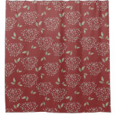 Cranberry en Salie Waterverf Bloemenpatroon Douchegordijn (Voorkant)