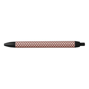 Cranberry en White Polka Dot Zwarte Inkt Pen
