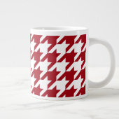 Cranberry en wit groot houndstooth patroon grote koffiekop (Rechts)