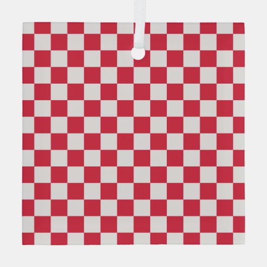 Cranberry fizz checkerboard pattern glas ornament (Achterkant)