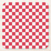 Cranberry fizz checkerboard pattern kartonnen onderzetters (Voorkant)