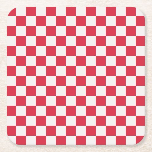 Cranberry fizz checkerboard pattern kartonnen onderzetters (Voorkant)