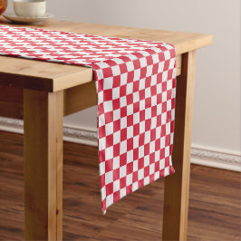Cranberry fizz checkerboard pattern korte tafelloper
