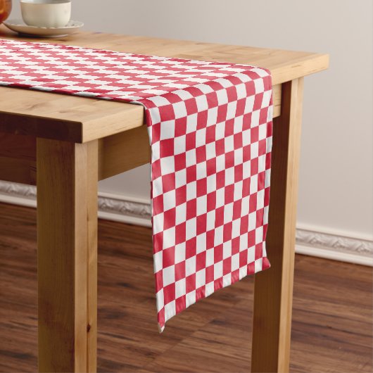 Cranberry fizz checkerboard pattern korte tafelloper (Voorbeeld)