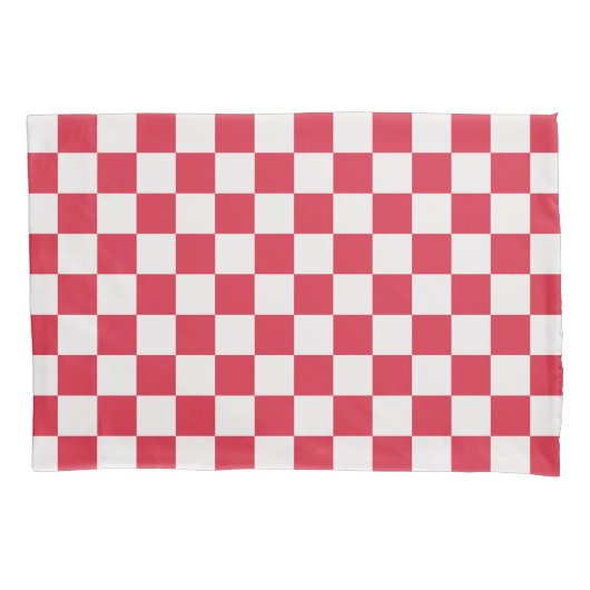 Cranberry fizz checkerboard pattern kussensloop (Voorkant-Links)