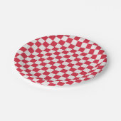 Cranberry fizz checkerboard pattern papieren bordje (Gekanteld)