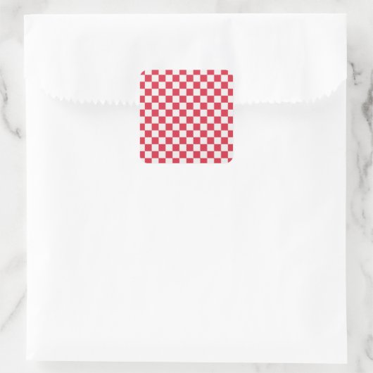 Cranberry fizz checkerboard pattern vierkante sticker (Tas)
