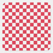Cranberry fizz checkerboard pattern vierkante sticker (Voorkant)