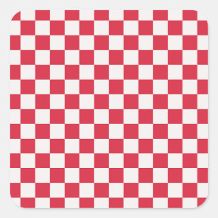 Cranberry fizz dambordpatroon vierkante sticker