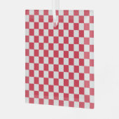 Cranberry fizz schaakbordpatroon glas ornament (Voorkant links)