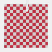 Cranberry fizz schaakbordpatroon glas ornament (Achterkant)