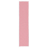 Cranberry fizz schaakbordpatroon korte tafelloper (Voorkant)