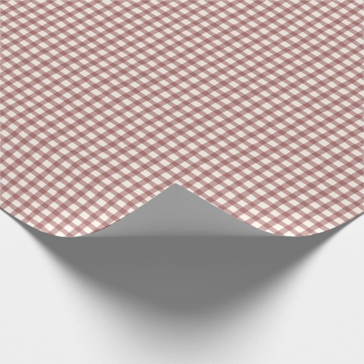Cranberry Gingham Red Maroon Cadeaupapier (Hoek)
