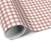 Cranberry Gingham Red Maroon Cadeaupapier (Rol Hoek)
