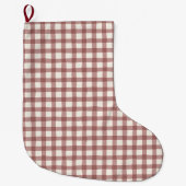 Cranberry Gingham Red Maroon Grote Kerstsok (Voorkant)