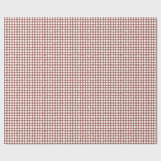 Cranberry Gingham Rode Marmer Cadeaupapier (Vlak)