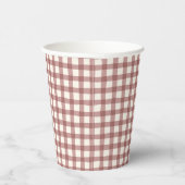 Cranberry Gingham Rood Maroon Papieren Bekers (Rechts)