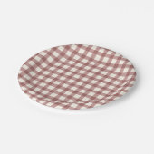 Cranberry Gingham Rood Maroon Papieren Bordje (Gekanteld)