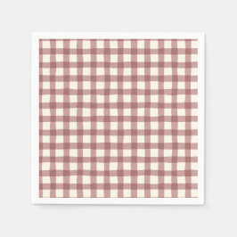 Cranberry Gingham Rood Maroon Servet