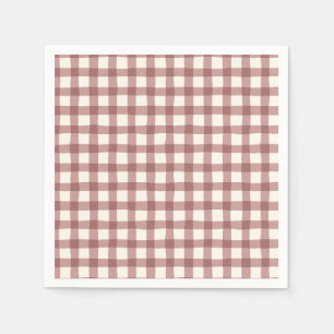 Cranberry Gingham Rood Maroon Servet