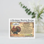Cranberry Granaatappel Thanksgiving Martini Recept Feestdagenkaart (Staand voorkant)
