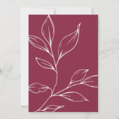 Cranberry Hand Drawn Botanical Just Love Wedding Kaart (Achterkant)