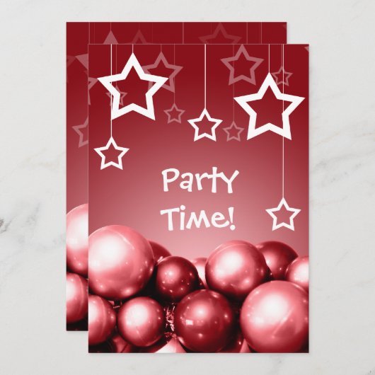 Cranberry Holiday Party - Aangepaste uitnodigingen (Voorkant / Achterkant)