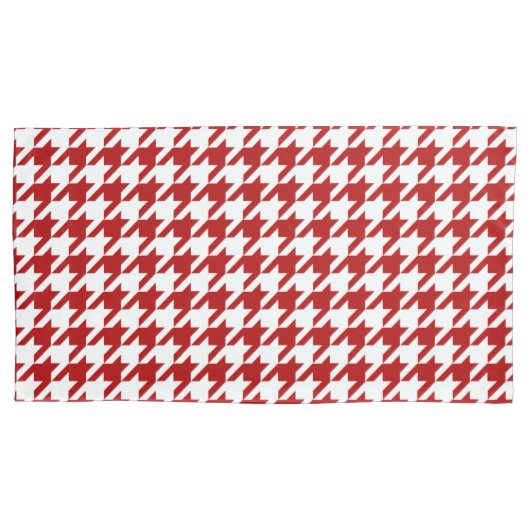 Cranberry Houndstooth Pattern Pillow Hoesjes Kussensloop (Voorkant-Links)