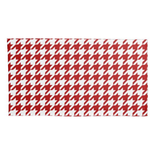 Cranberry Houndstooth Pattern Pillow Hoesjes Kussensloop (Achterkant-Rechts)