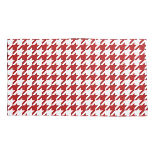 Cranberry Houndstooth Pattern Pillow Hoesjes Kussensloop (Achterkant-Links)