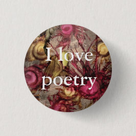 Cranberry "I Love Poetry"-Button Ronde Button 3,2 Cm