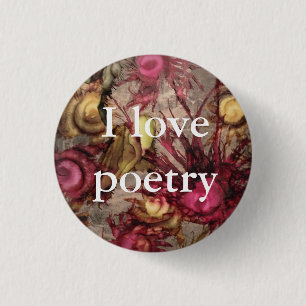 Cranberry "I Love Poetry"-Button Ronde Button 3,2 Cm
