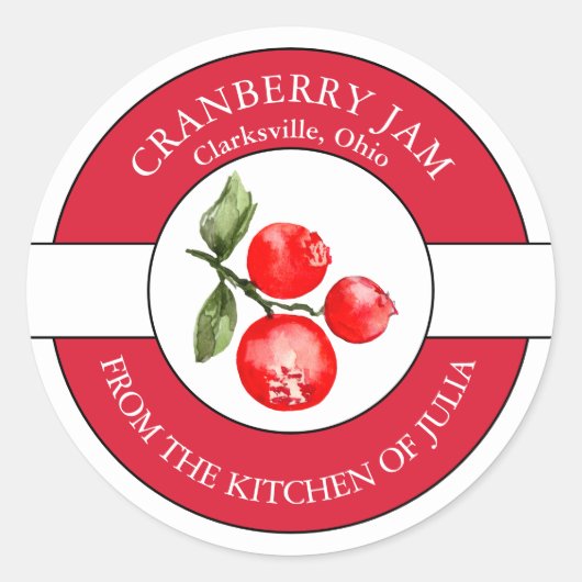Cranberry Jam Label (Voorkant)